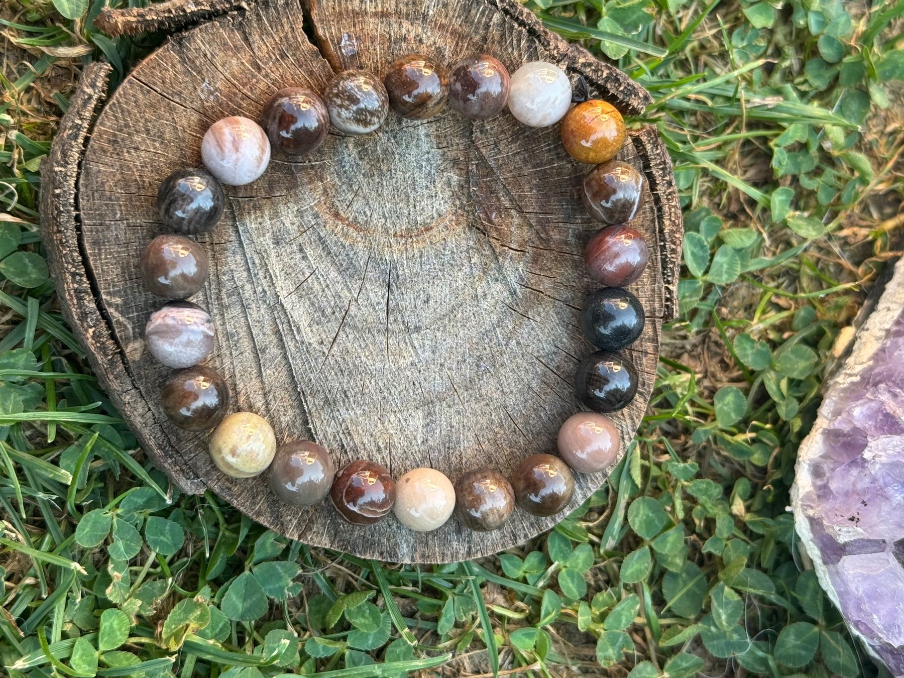 Bracciali & Braccialetti: Armband versteinertes Holz 8mm – Nuovo (secondo la descrizione) da Russikon venduto da Jennyfee_07 1