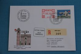 Sonderfugbrief, 50 Jahre Pro Aero mit JU 52, Agno-Genf, 1988