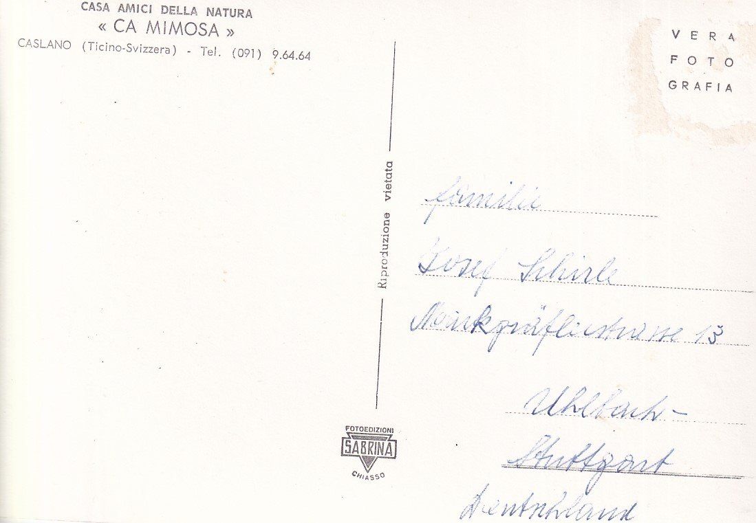 Cartoline postali: Caslano   TI   -   "La Mimosa"   -    Autos – Usato da Brig venduto da Valcards54 1