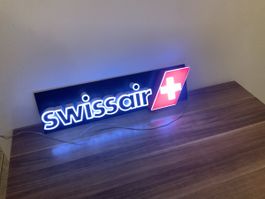 Swissair Leuchtreklame LED beleuchtet guter Zustand
