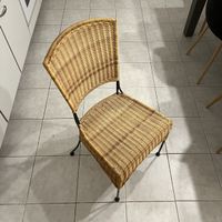 Hochwertiger Vintage Rattan/Edelstahlstuhl (Einzelstück)