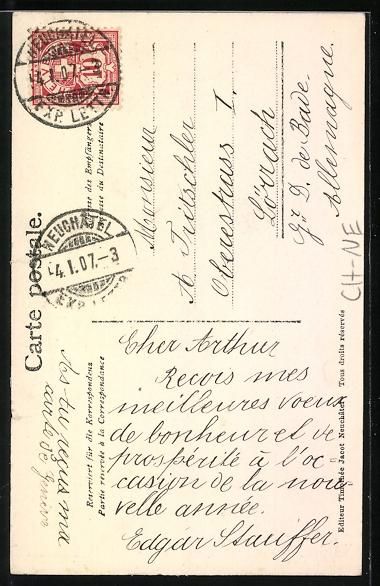 Cartes postales: Neuchâtel, Kirche im Winter, Schneegl – D'occasion à Berlin par bartko-reher 1