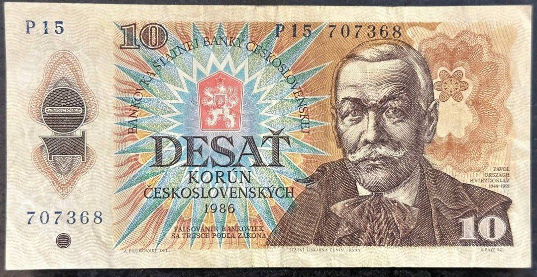 Banconote: 10 Tschechoslowakische Krone Banknote 1986 – Usato da Beringen venduto da Mantafisch1