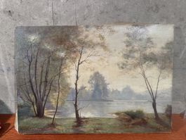 Tableau paysage lacustre, signé G. Meyer 1934, v