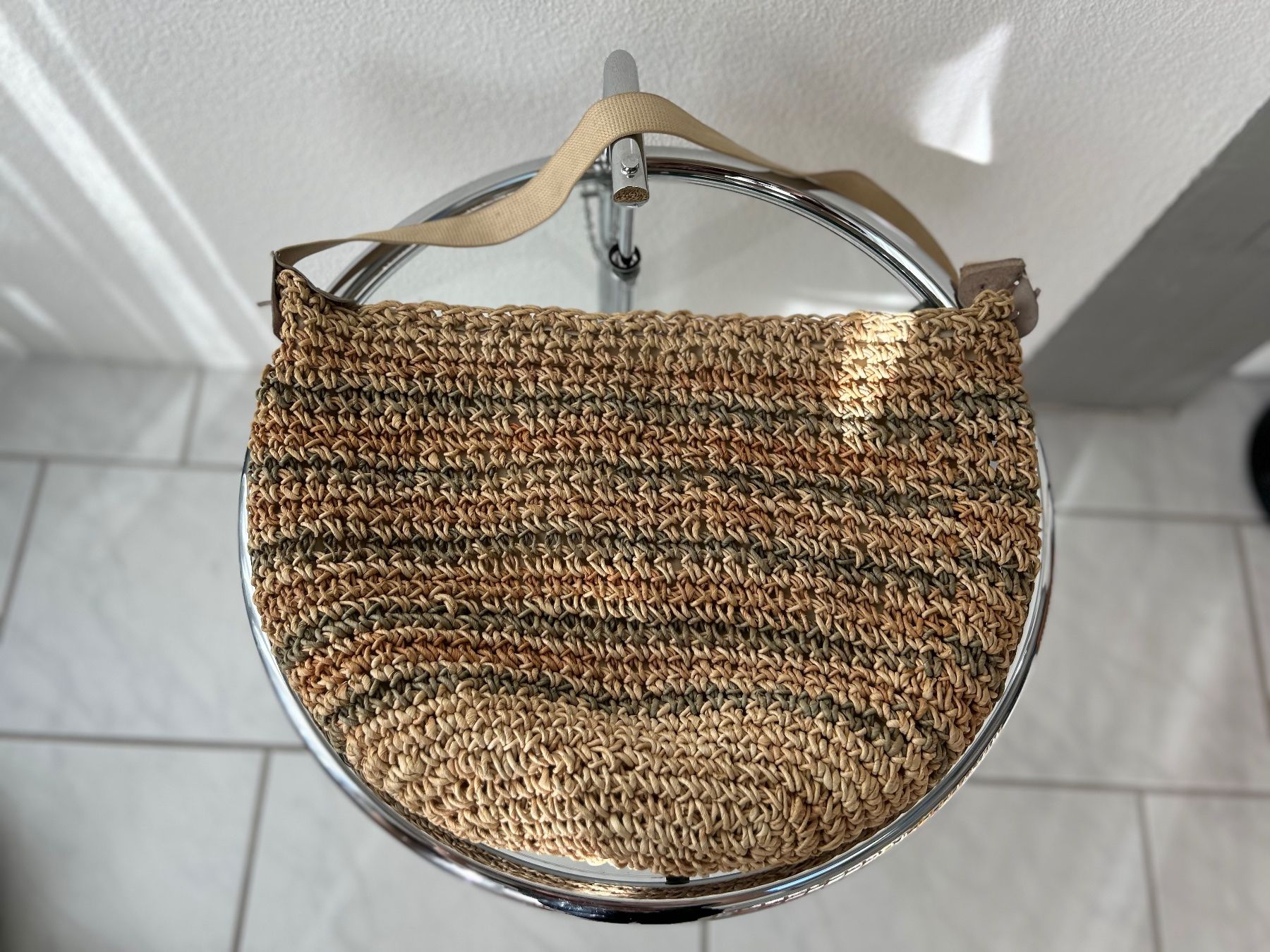 Borse da donna: Woven Shoulder Bag Beige Brown Striped Pattern – Nuovo (secondo la descrizione) da Saland venduto da ele_vc96 2