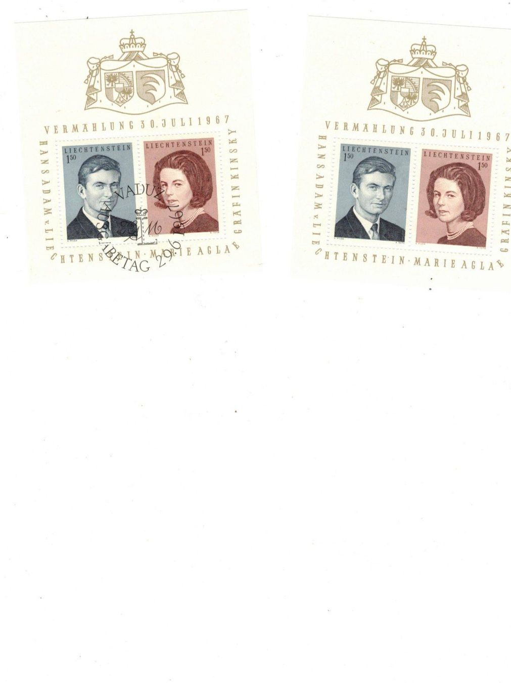 Tutti i francobolli: Briefmarken Liechtenstein Blöcke Schnäppchen – Usato da Widnau venduto da Seppl480