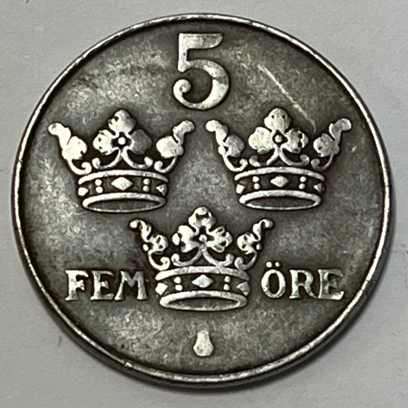 Alle Münzen: 5 Öre - Gustaf V - Sweden - 1948 – Gebraucht aus Dietikon von Numis8953 1
