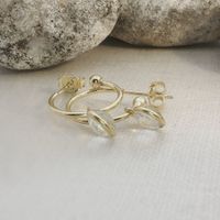 Halbcreolen 25 mm vergoldet Topas Charm abnehmbar