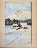 Original Aquarell 1926 – Winterlandschaft