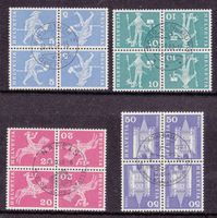 1960  Kehrdrucksatz 4er  ohne Zwischensteg  gestempelt
