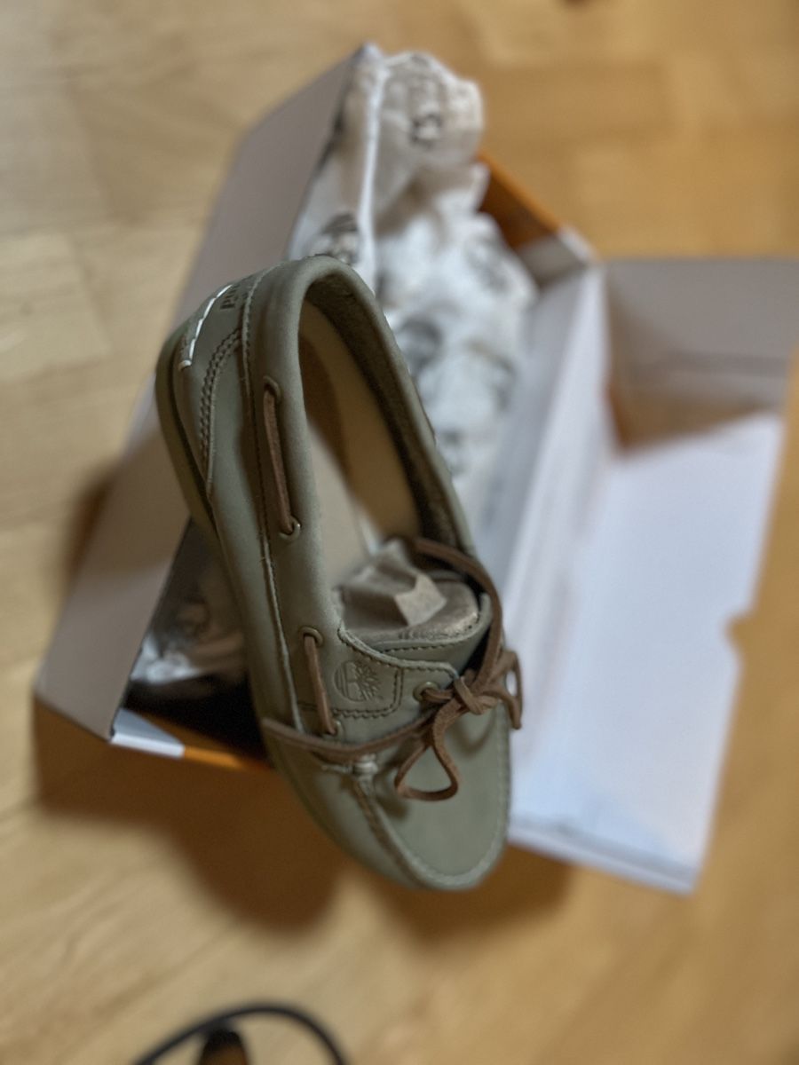 Timberland Scarpe da donna: Timberland Bootsschuhe, hellgrün Nubuck, Grösse 38 – Nuovo e nell'imballaggio originale da Nürensdorf venduto da romano_a
