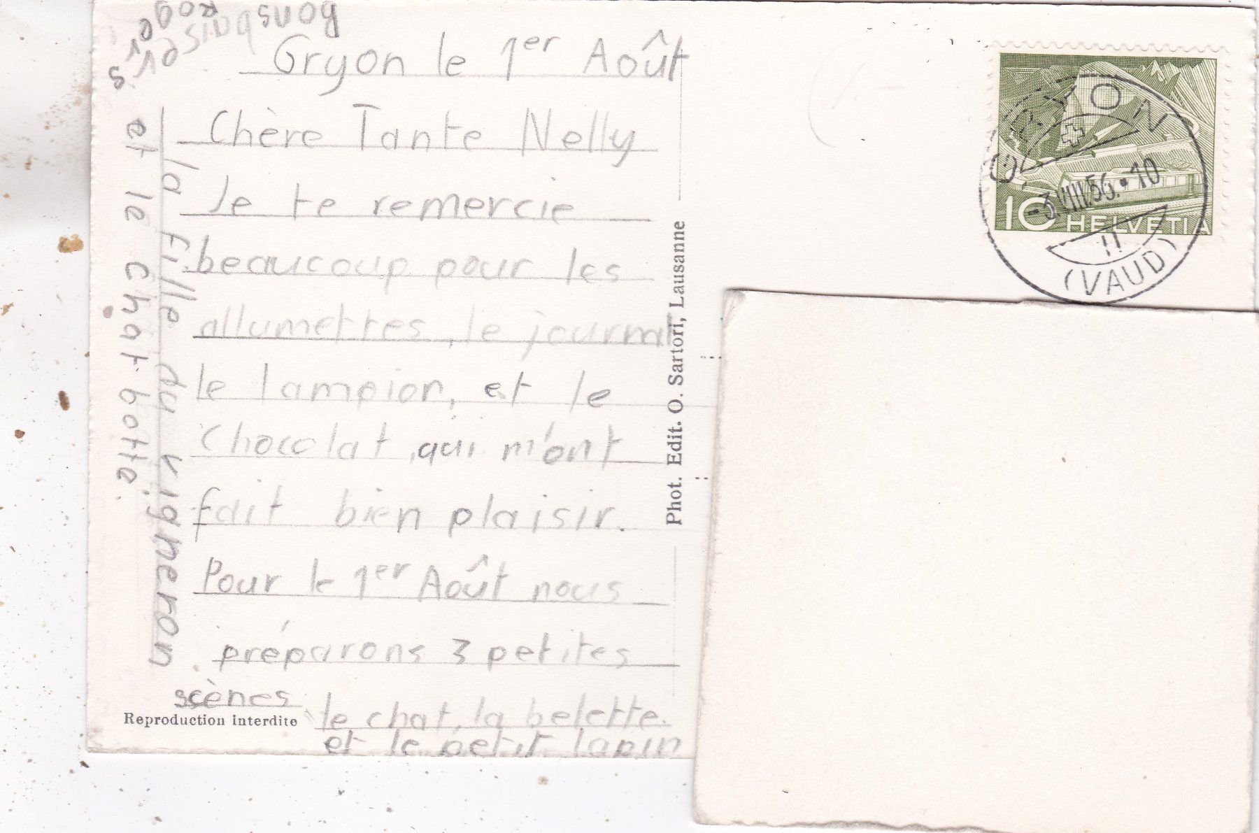 Cartoline postali: Gryon Eglise 1956 – Usato da Herisau venduto da Lisegrat2008 1