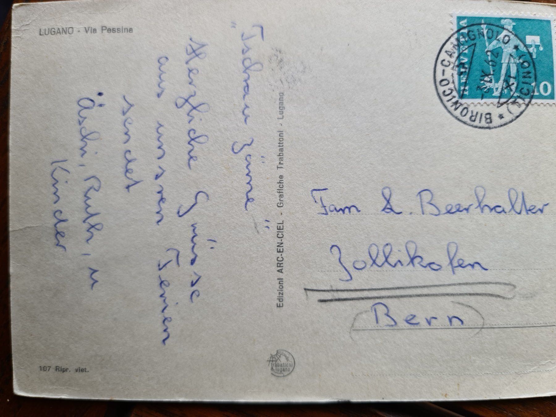 Cartes postales: Ansichtskarte Lugano Tessin Schweiz 1962 – D'occasion à Dintikon par Vexi 1