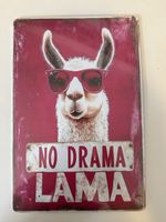 Cooles Lama Blechschild "No Drama Lama" Deko-Schild
