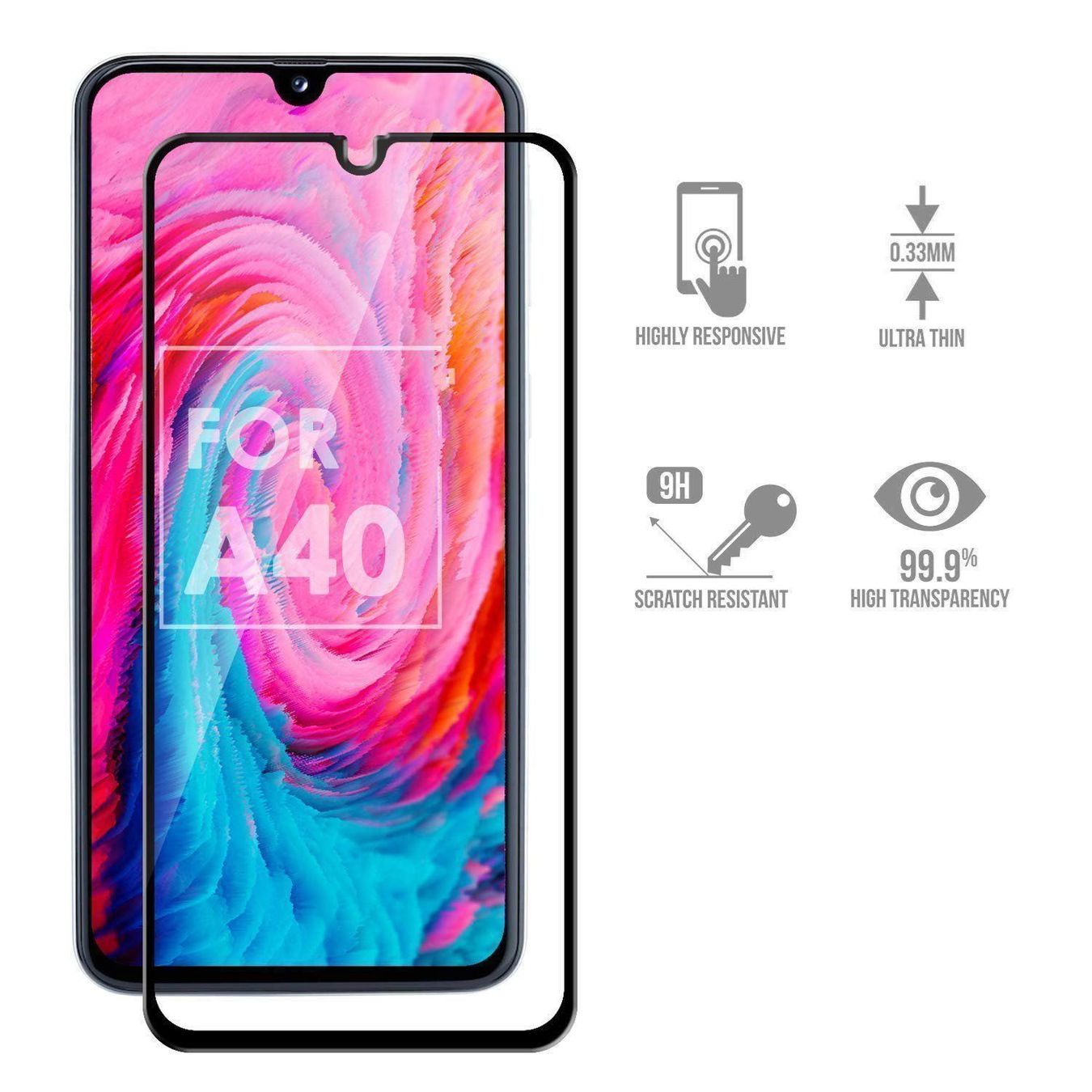 Covers & Schutzfolien: Samsung Galaxy A40 Panzerglas Schutzglas FULL DISPLAY GLAS – Neu und originalverpackt aus Volketswil von coverandmore 6