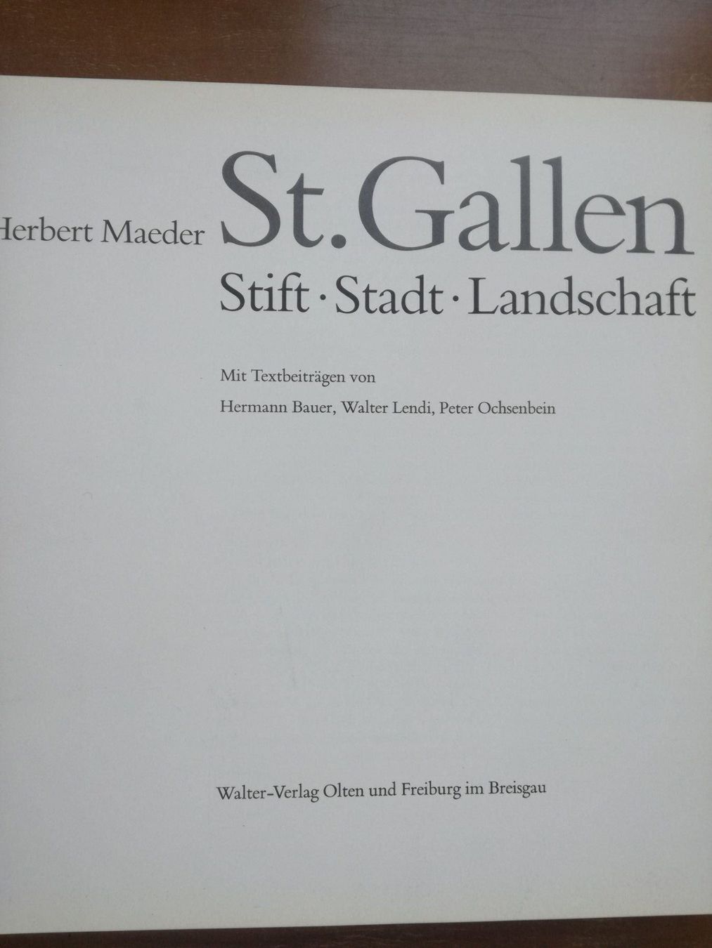 Libri: Herbert Maeder; St. Gallen   ` – Usato da Zürich venduto da Tolima194 3