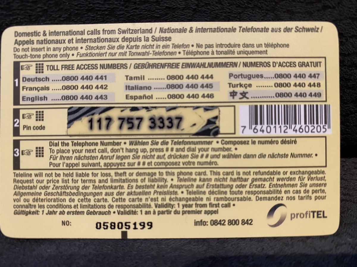 Schede telefoniche: Teleline – Usato da Lausanne venduto da babacard10 1