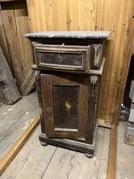 Antiker Nachttisch mit Marmorplatte, Shabby Chic VintageLook