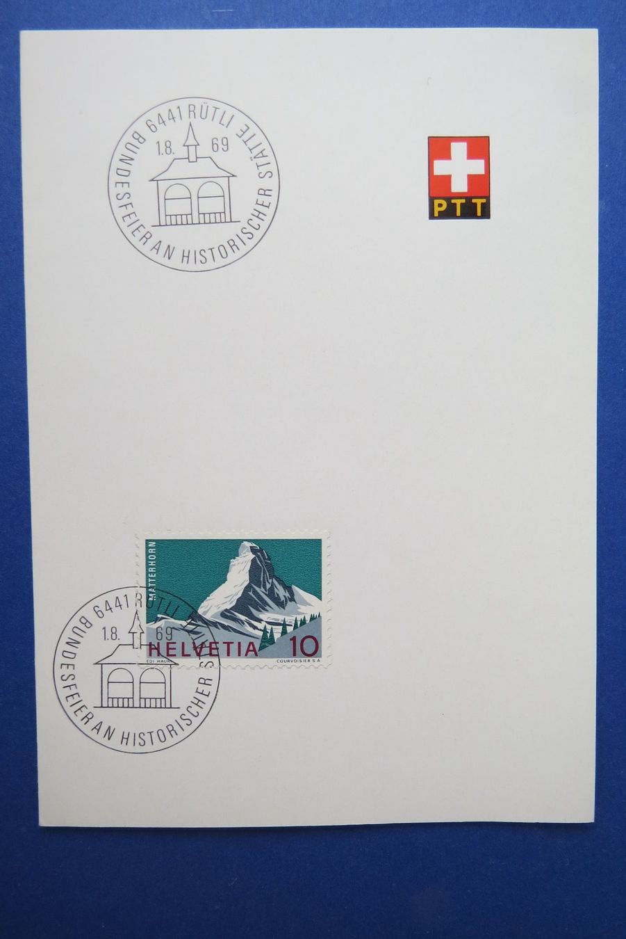 Tutti i francobolli: PTT-Böglein mit Stempel RÜTLI 1.August 1969 – Usato da Brunnen venduto da Kumari