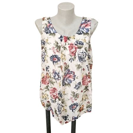 ipsy Seiden Top Made in Italy Blumenmuster M/L – Top