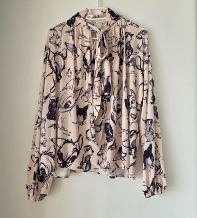 Zara x Disney Bambi Schlupenbluse / Bow Tie Shirt Gr. S