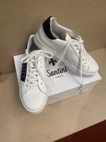 Santini Firenze Sneaker, Gr. 38, Weiss/Schwarz, ungetragen