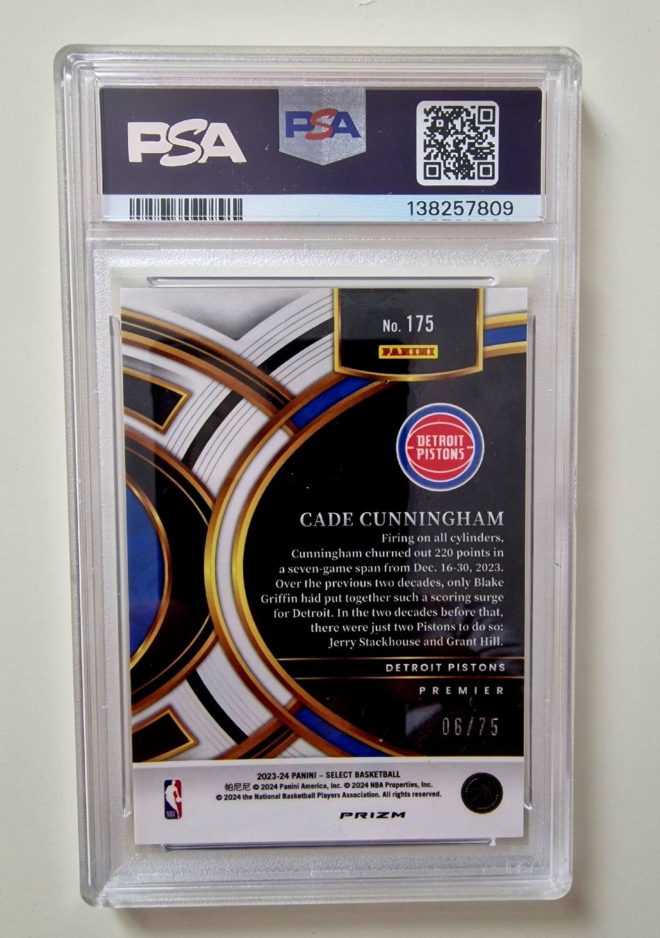 Nba Cartes à collectionner: Carte NBA Cade Cunningham PSA 9 Blue Wave 2023 Select – Neuf (Voir description) à Chavornay par nuno1974 1