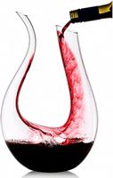 Weinkaraffe 100 bleifrei U-förmig Kristall rot mundgeblasen