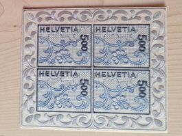 4er Block welterste Stickereimarke Top Zustand! postfrisch