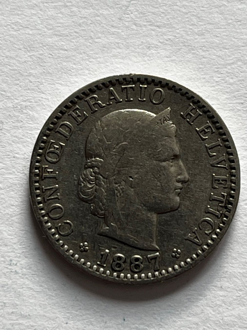 Tutti le monete: 20 Rappen 1887, rar – Usato da Kloten venduto da BrunoK49