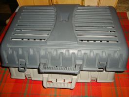2 Katzentransportboxen, Grau,, Top Zustand, Klappbar