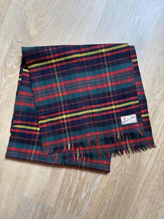 Écharpe bleu marine/vert/rouge laine Made in Scotland