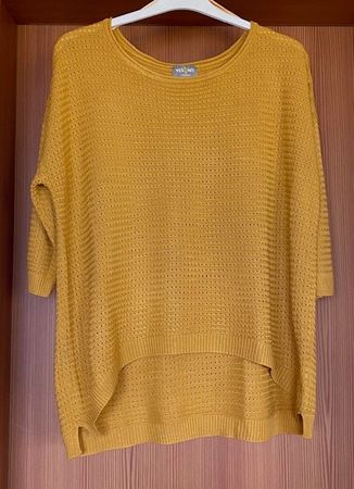 Damen Pullover Yes No gelb gestrickt gebrauchter Zustand
