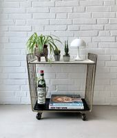 Mid-Century Barwagen / Servierwagen – Messingoptik – Vintage