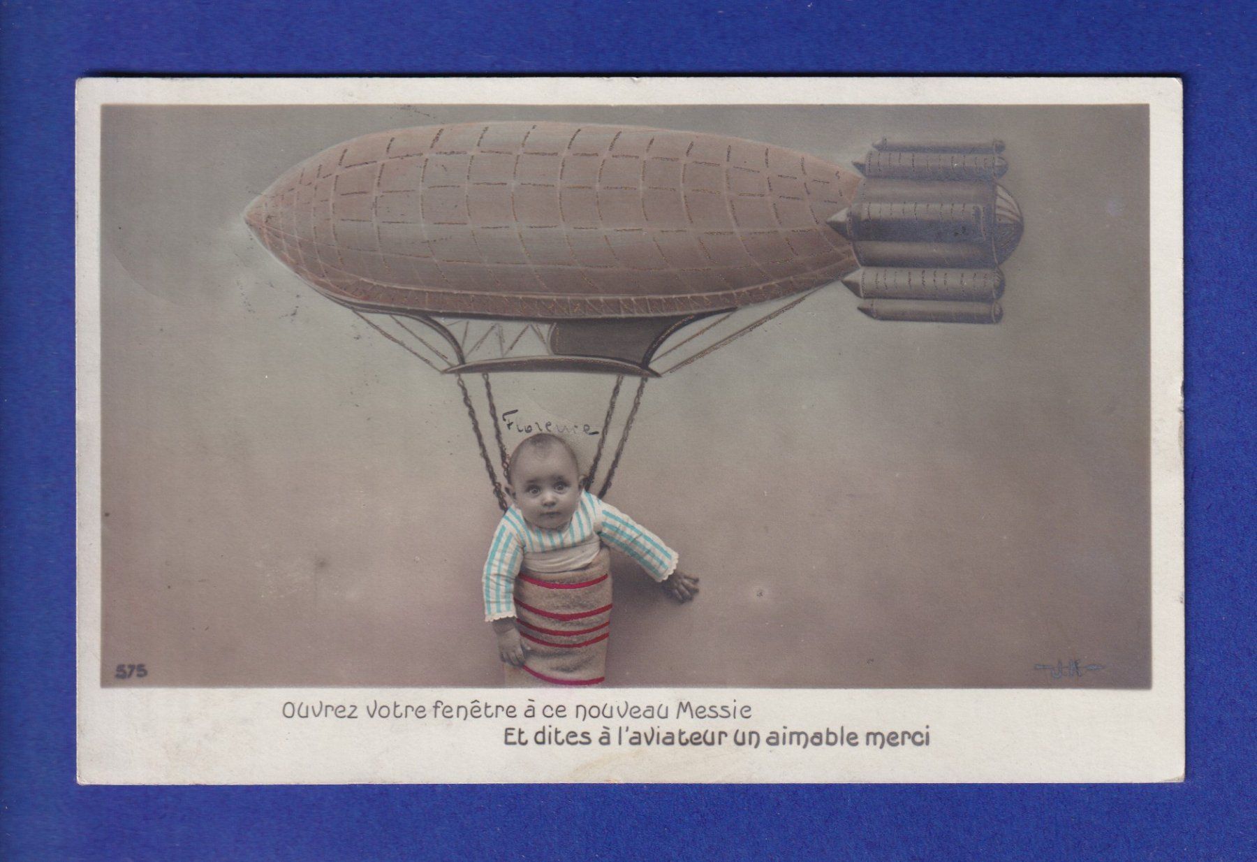 Cartoline postali: ENFANT - Bébé à dirigeable – Usato da Pully venduto da nicecards-shop