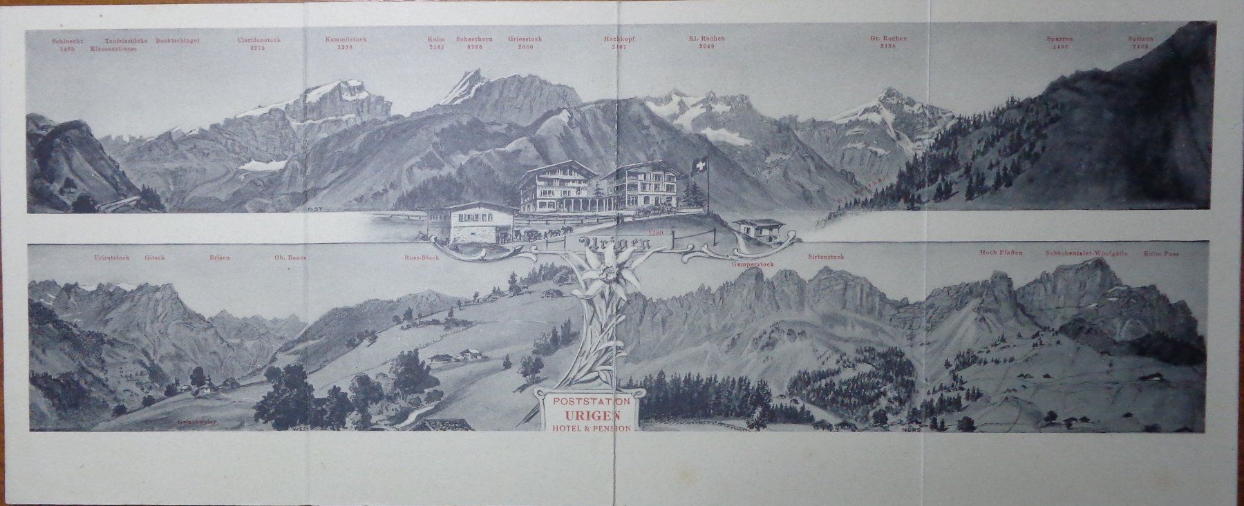 Cartoline postali: Urigen Posthaus Panorama ca. 1910 – Usato da Bürglen TG venduto da StampGraf