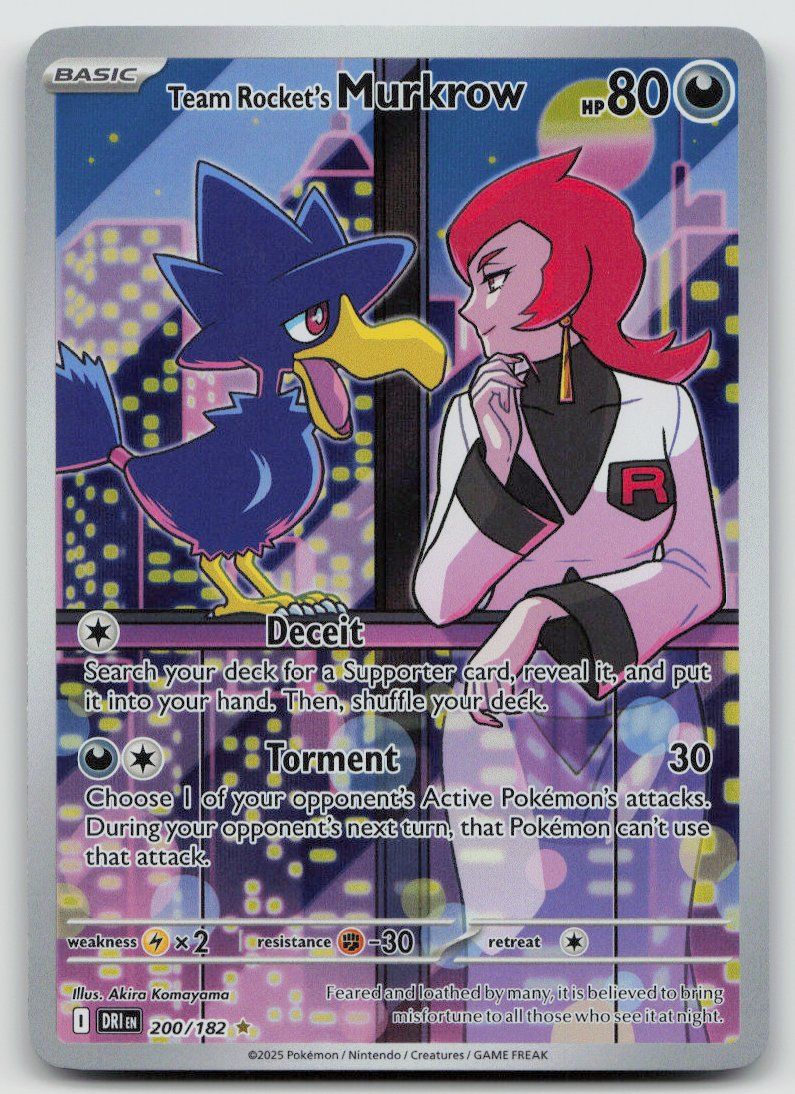 Pokémon Sammelbilder & Trading cards: Pokemon Team Rocket's Murkrow 200/182 DRI EN 2025 – Gebraucht aus Lugano von VlaseCard