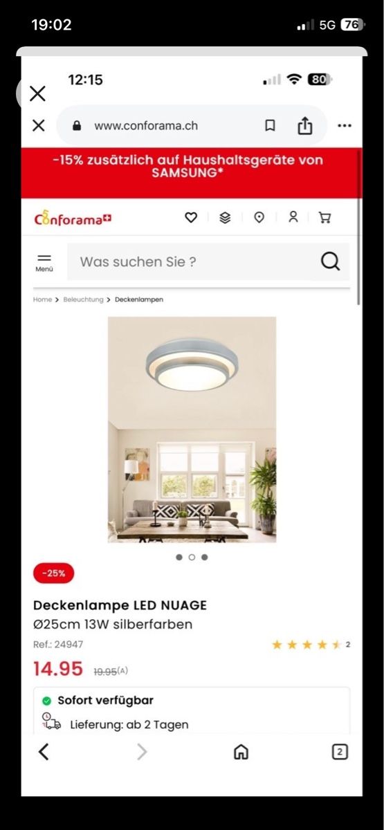 Lustres & lampes de plafonds: Deckenleuchte ab 1.- – Neuf avec emballage d'origine à Spreitenbach par Sujrkwxl 3