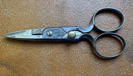Antike E. BAER Knopflochschere verstellbar ca. 12 cm