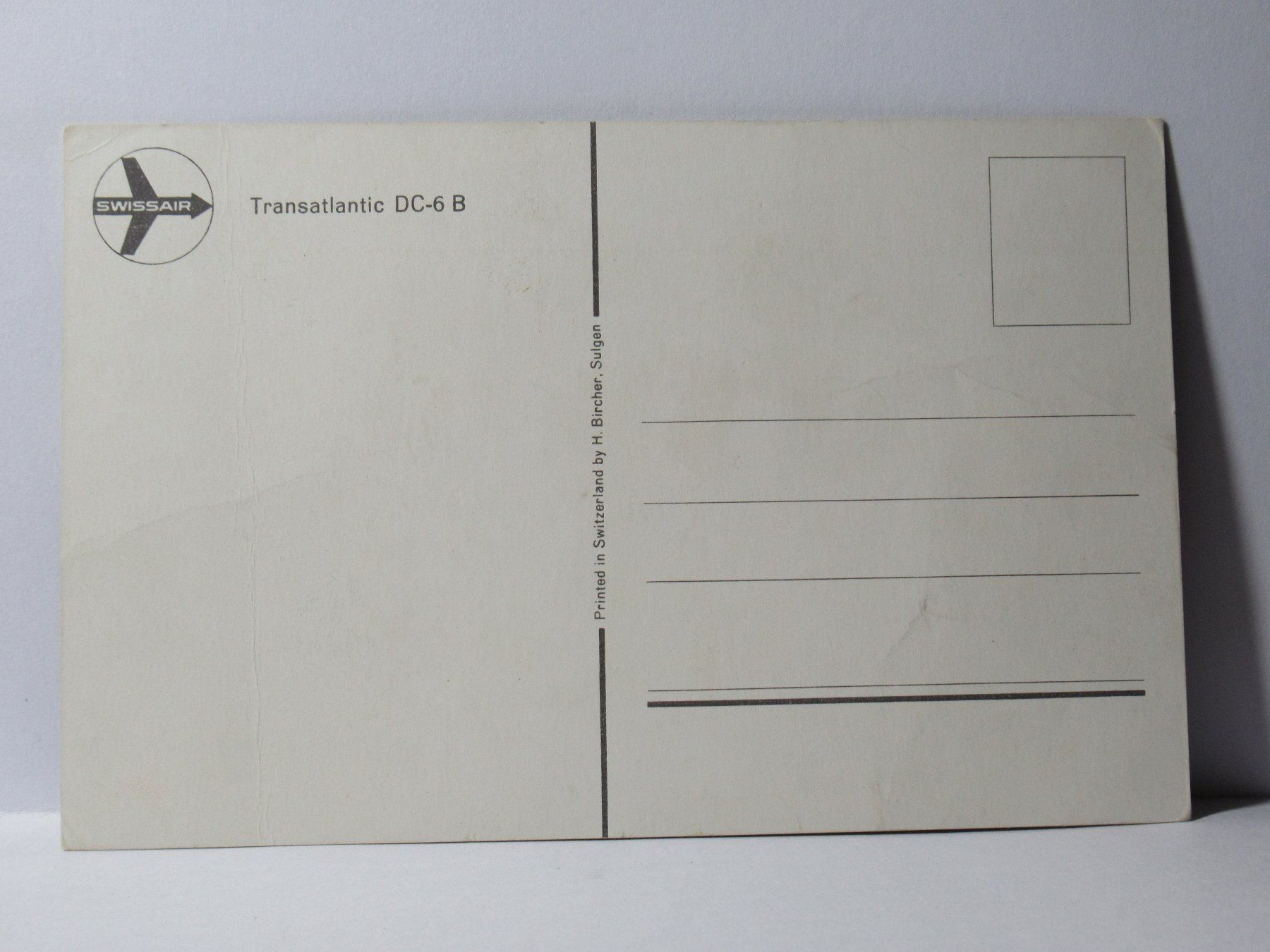 Cartoline postali: Im Flugzeug , Transatlantic DC - 6 B – Nuovo (secondo la descrizione) da Grenchen venduto da Bluemchen1900 1