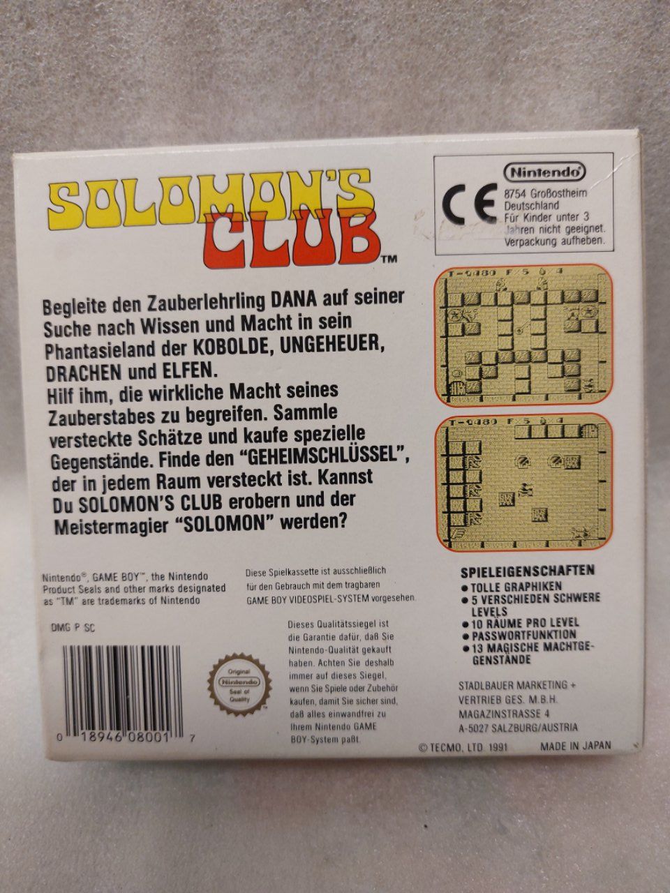 Nintendo Giochi: Solomon's Club - Game Boy - Rare Tip top – Usato da Pambio Noranco venduto da Pol69 2