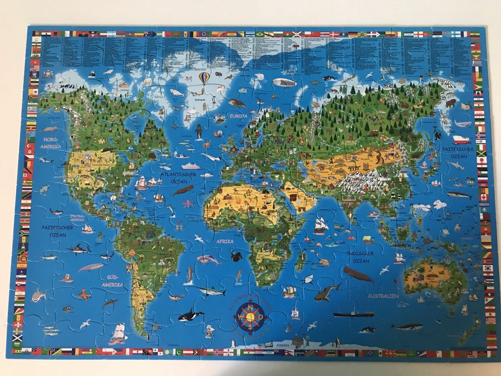 Puzzle: Puzzle Illustrierte Weltkarte – Usato da Therwil venduto da Buchfinken 2