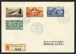 1945, B26-29, Serie auf R-Brief gest. 1.VIII.45 (15837)