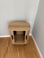 Set of 2 Modern Oak-Effect Bedside Tables with Tambour Doors