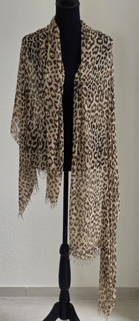 Leopard Muster Schal Fransen leicht guter Zustand