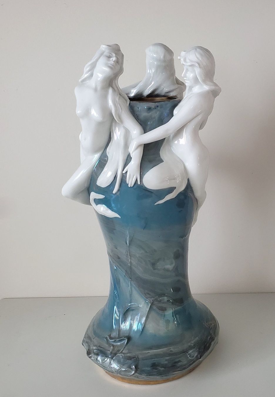 Vasi & Recipienti: Adolf Oppel  Jugendstil Vase mit Nymphen 1900 – Usato da Opfikon venduto da carta