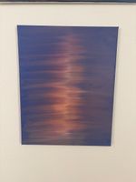 Abstract Painting on Canvas, Blue and Gold, 40x50
