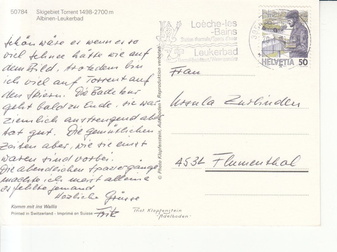 Cartoline postali: Torrent 1988 – Usato da Bürglen TG venduto da StampGraf 1