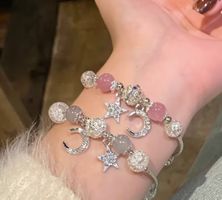 2x Traumhaftes Stern-Mond-Armbandset mit Stern-Mond-Anhänger