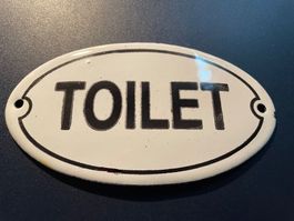 Emailschild/TOILET/Oval/Antik